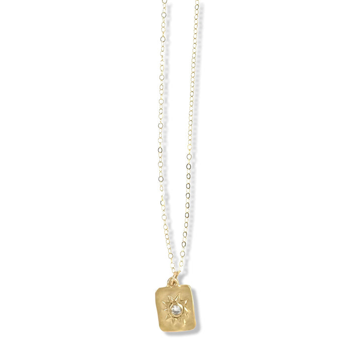 Ash Dog tag Necklace in Gold By Keely Smith Jewelry Designs