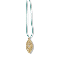 Aziza Necklace in Gold On Turquoise Beads By Keely Smith Jewelry Designs