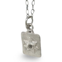 Mini Silver Dog Tag with Star on in Silver