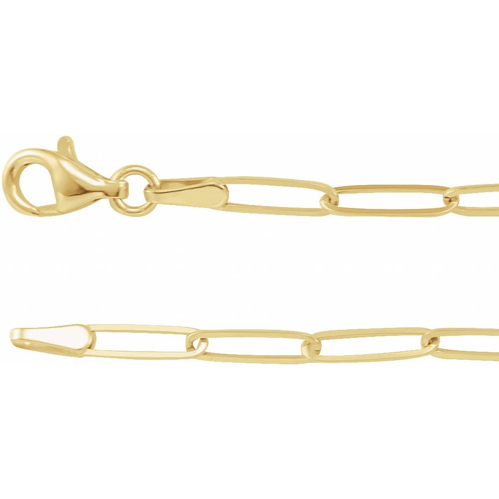 Delicate Large Paperclip Chain  in 14k Gold