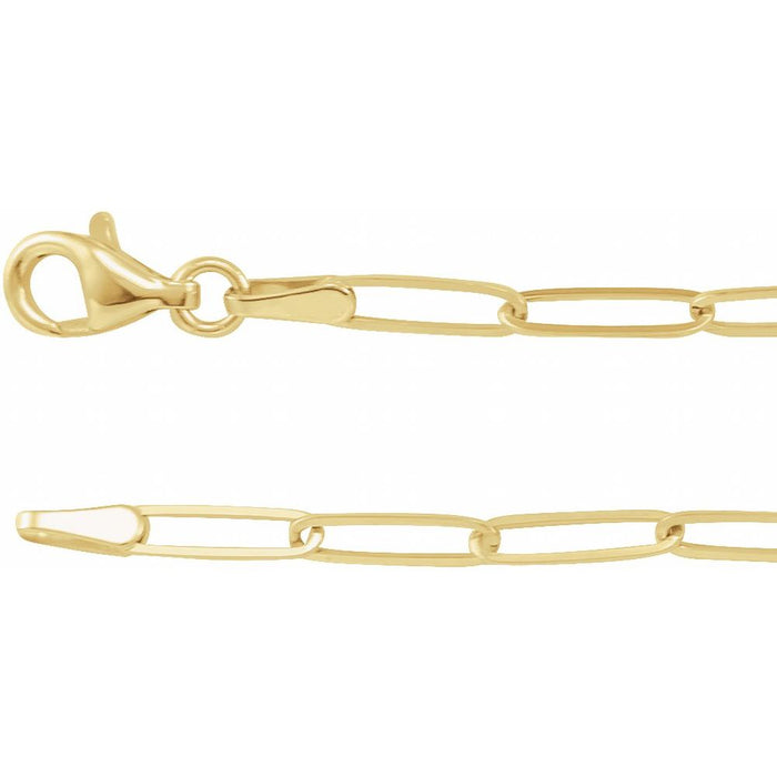 Delicate Large Paperclip Chain  in 14k Gold