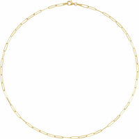 Delicate Large Paperclip Chain  in 14k Gold