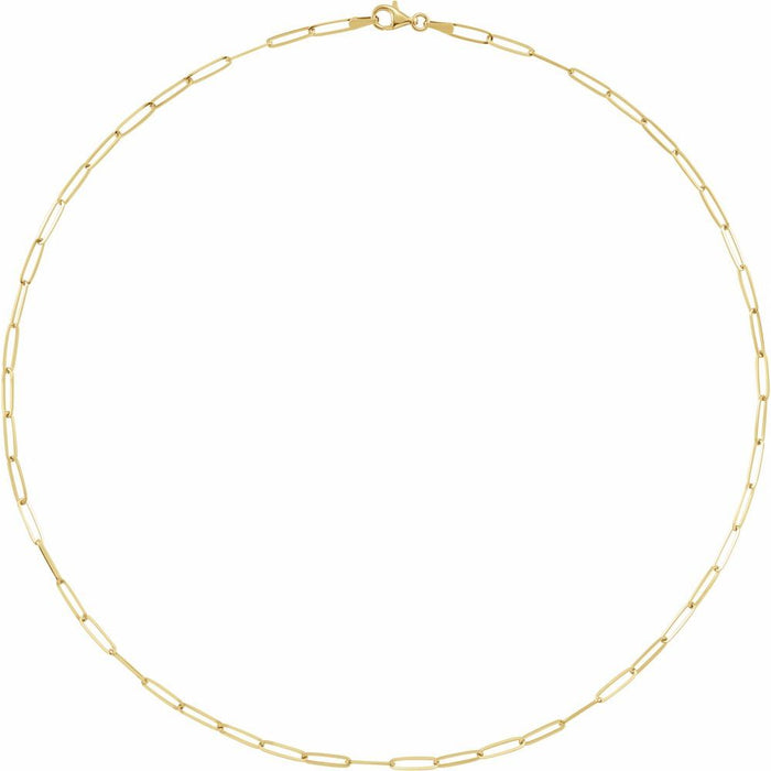 Delicate Large Paperclip Chain  in 14k Gold