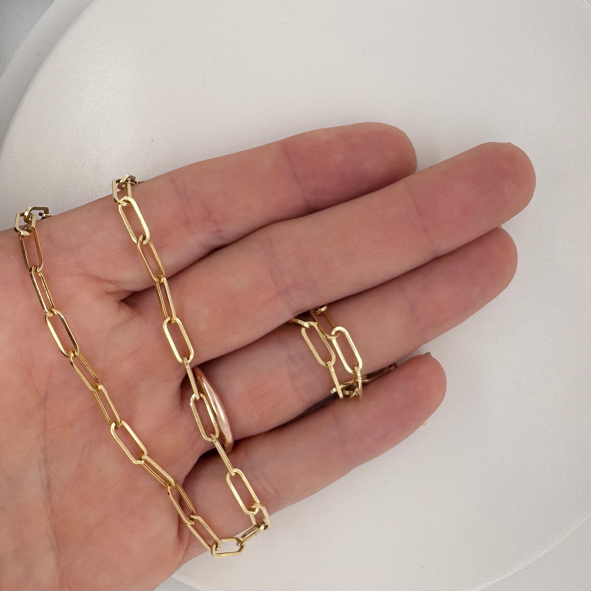 Large Paperclip Chain  in 14k Gold