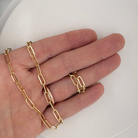 Large Paperclip Chain  in 14k Gold