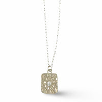 Casa Necklace in Silver, a moroccan print By Keely Smith Jewelry Designs