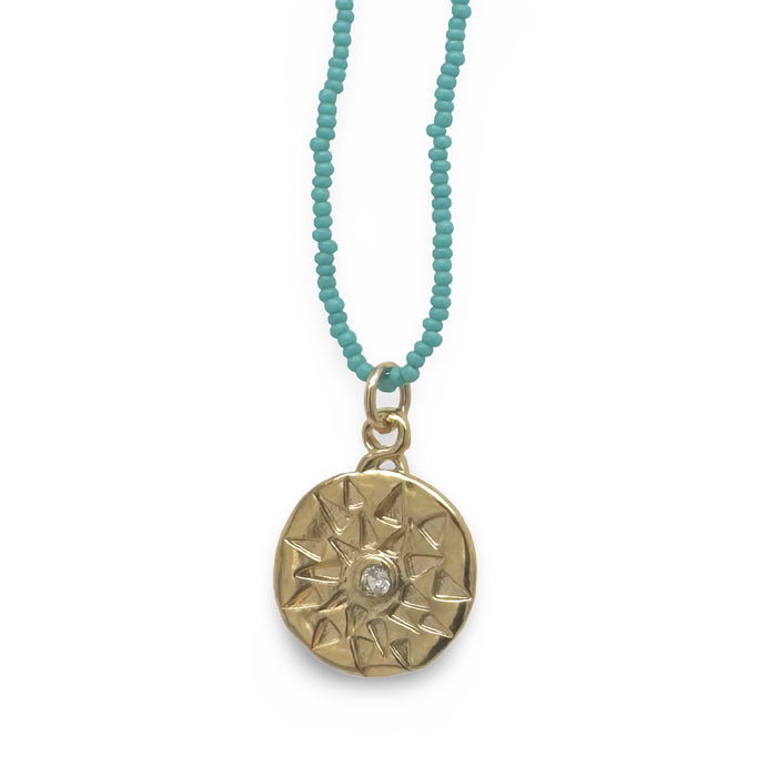 ERLE NECKLACE IN GOLD ON MICRO BEADS©
