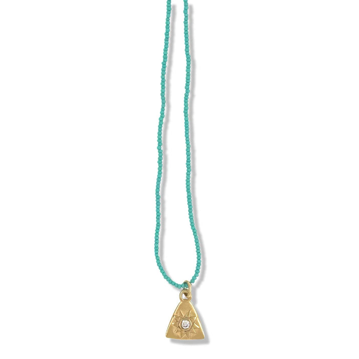 DANNI NECKLACE IN GOLD ON TURQUOISE BEADS