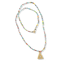 Danni Necklace in Gold on Multi Color Beads By Keely Smith Jewelry Designs