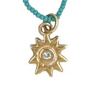 NIGHT STAR NECKLACE IN GOLD ON TURQUOISE BEADS