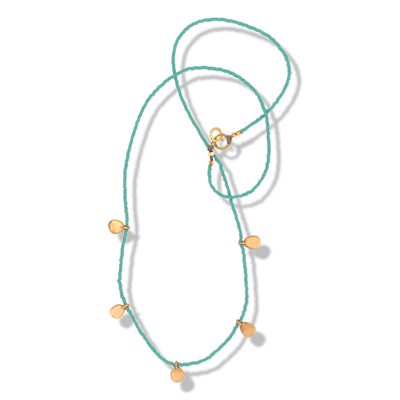    Keely_Smith_Jewelry_Designs_14k_Dot_Necklace_On_Micro_Turquoise_Beads