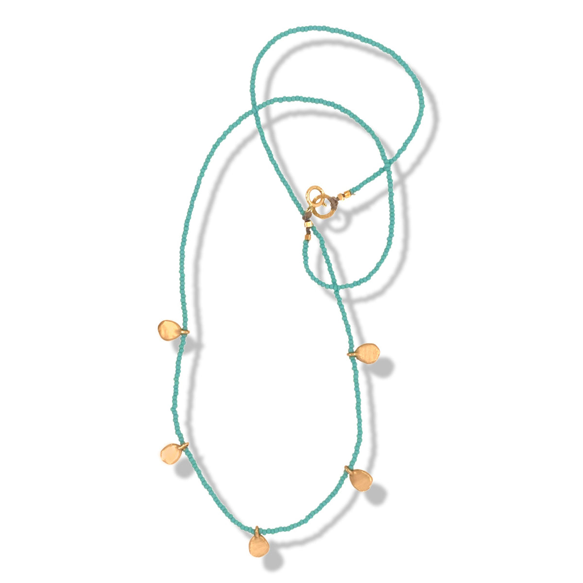   Keely_Smith_Jewelry_Designs_14k_Dot_Necklace_On_Micro_Turquoise_Beads
