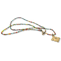 Khloe Necklace in Gold on Multi Color Beads