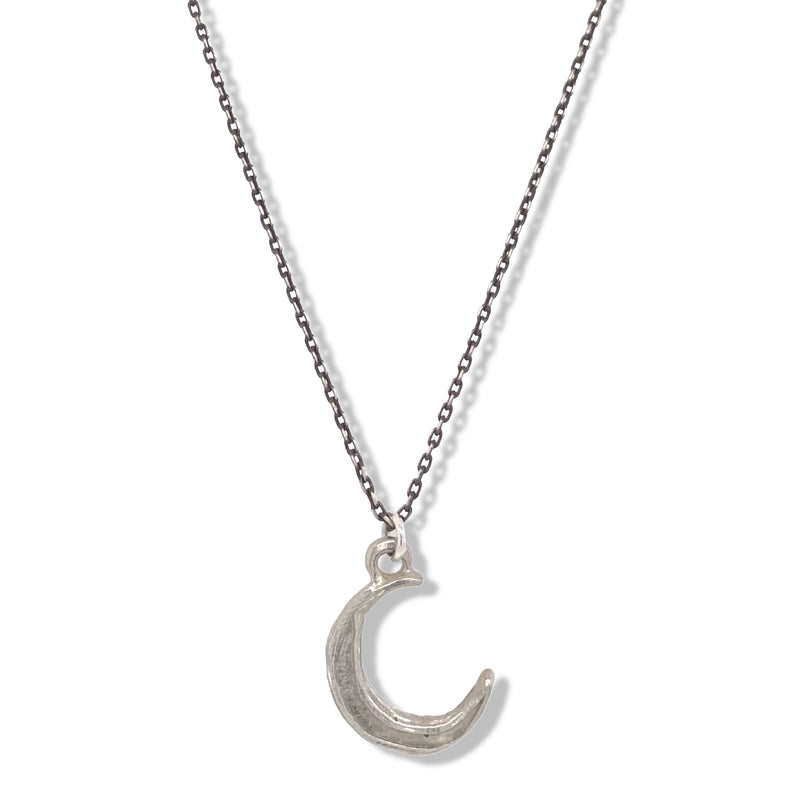 Large Moon Charm Necklace In Silver | KSD Jewelry