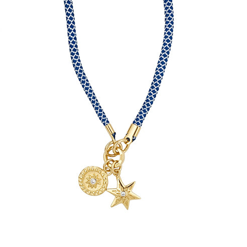 Sol and Star Double Charm Necklace On Cord