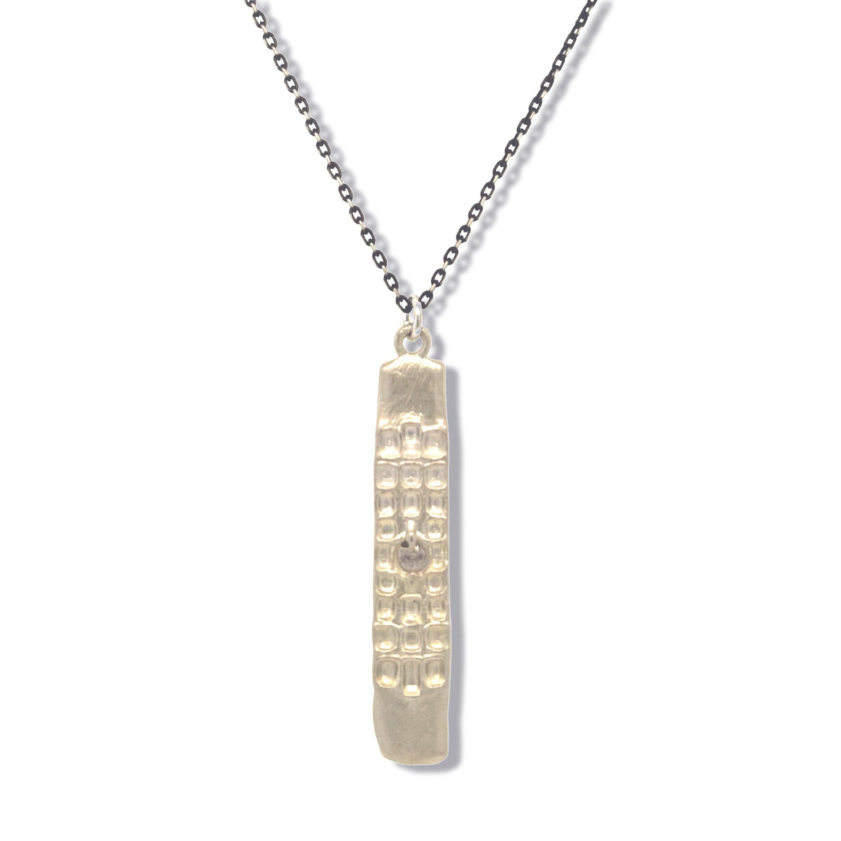 Long Tag Textured Necklace | KSD Jewelry