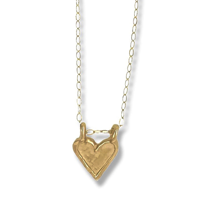 MINI HEART CHARM NECKLACE IN GOLD