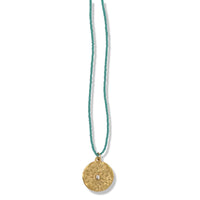 Mira Necklace in Gold on Turquoise Beads By Keely Smith Jewelry Designs