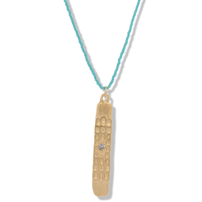 MIYA NECKLACE IN GOLD ON TURQUOISE BEADS | KSD JEWELRY