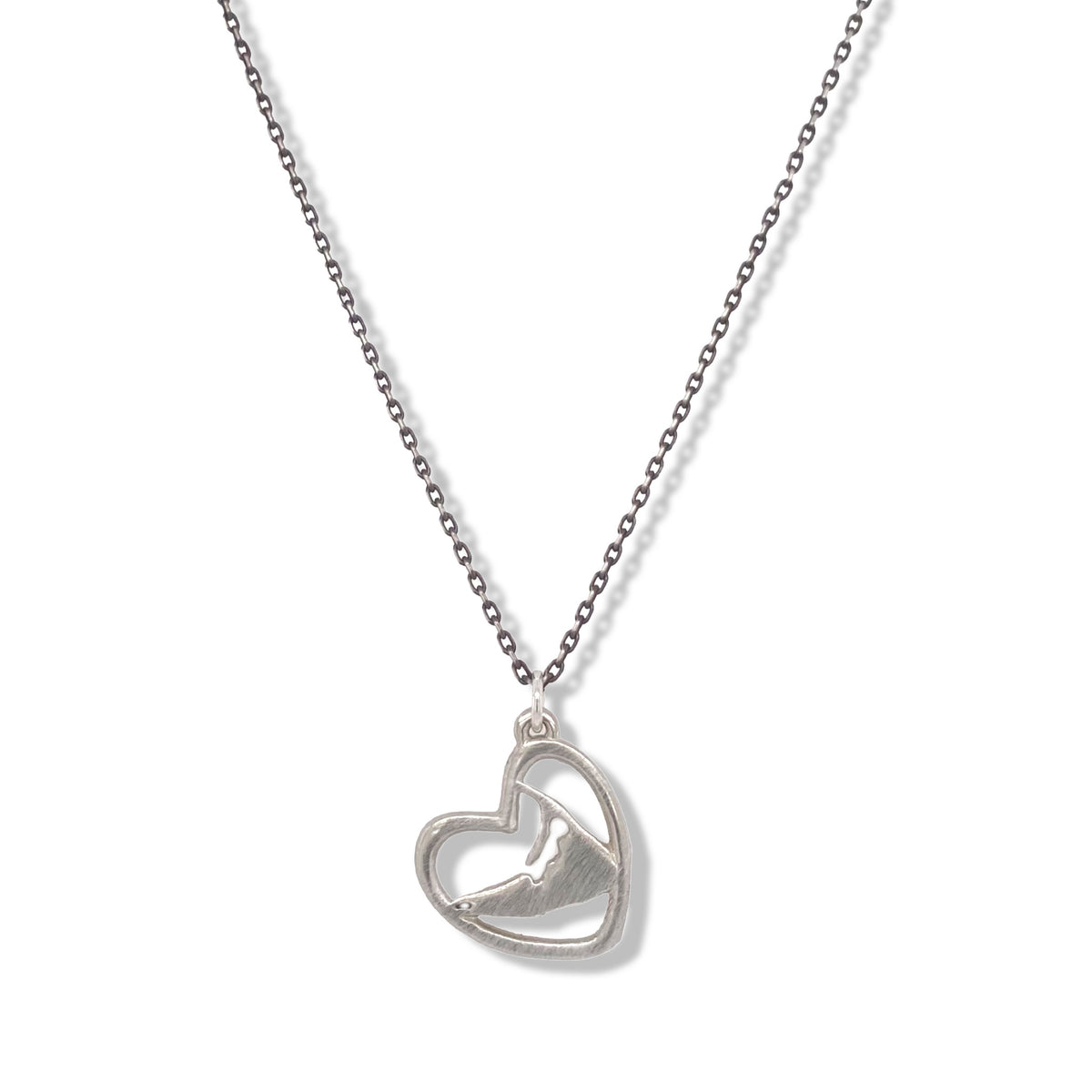 Sconset Nantucket Heart Necklace in Silver | KSD Jewelry