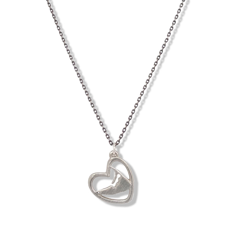 Sconset Nantucket Heart Necklace in Silver | KSD Jewelry