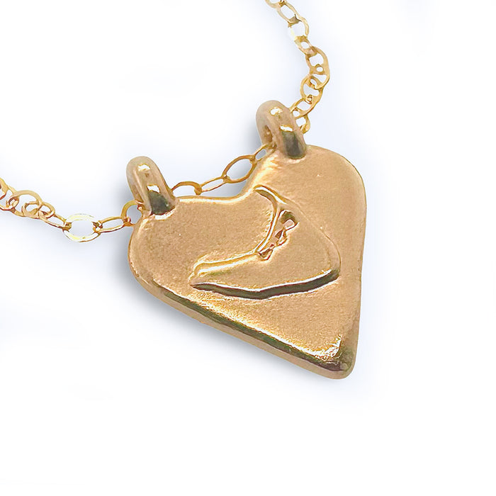 SMALL NANTUCKET HEART NECKLACE IN GOLD