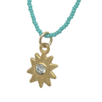 NIGHT STAR NECKLACE IN 14K GOLD ON TURQUOISE BEADS
