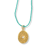 RAE NECKLACE IN GOLD ON TURQUOISE BEADS