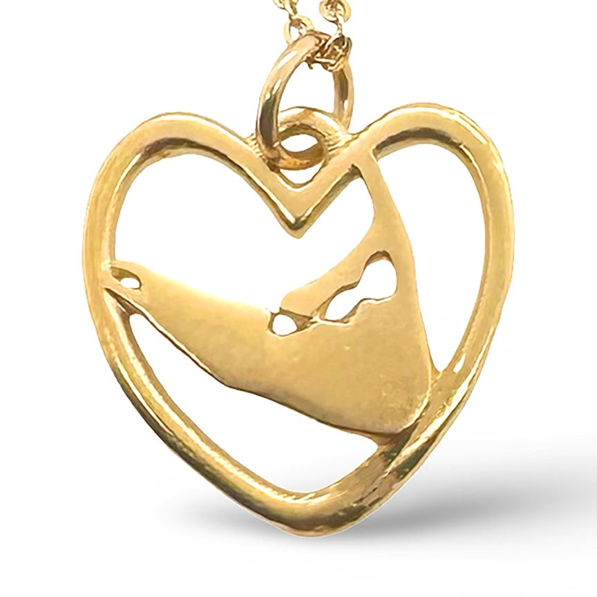 SCONSET NANTUCKET HEART NECKLACE IN GOLD ©