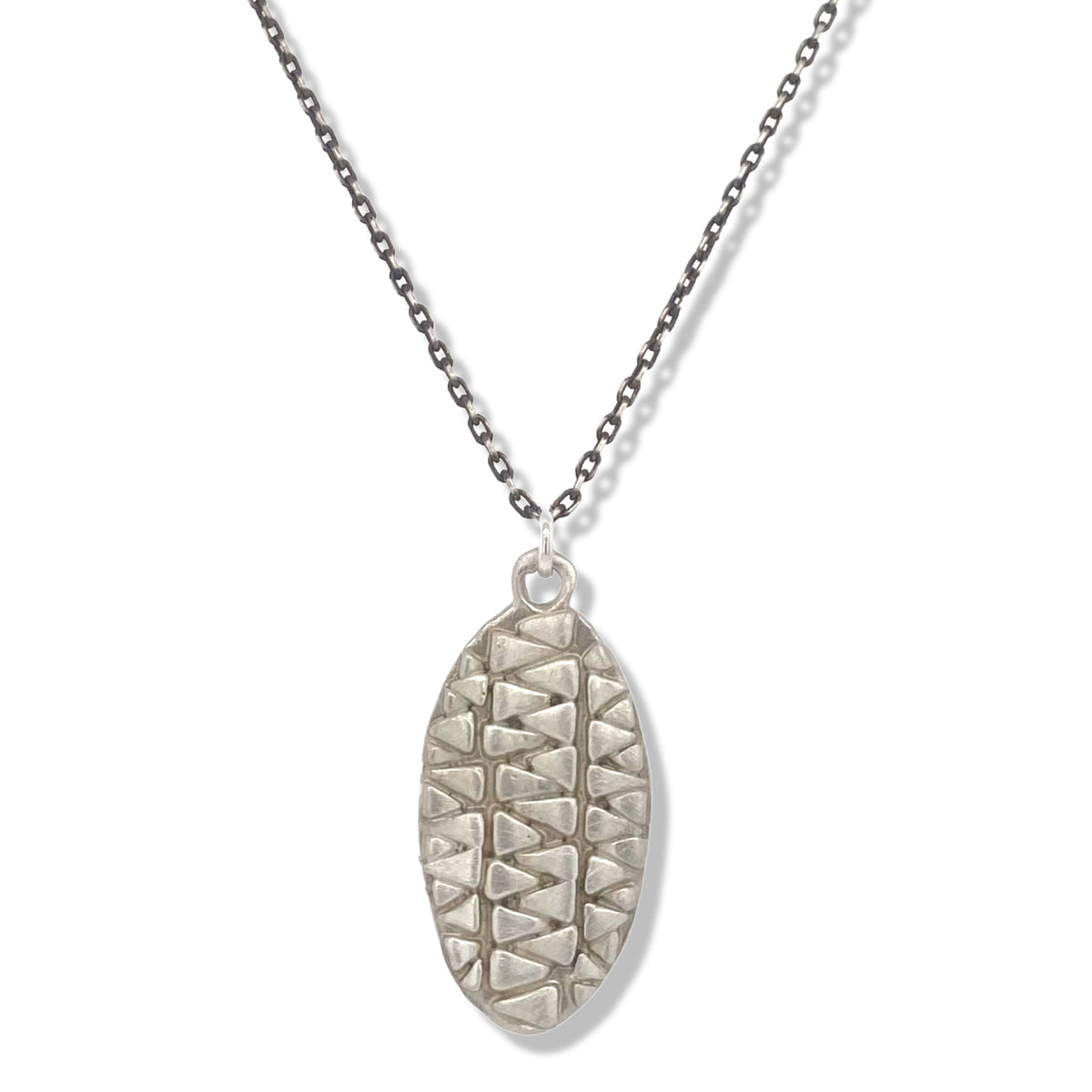 Tribal Oval Necklace in Silver | KSD Jewelry
