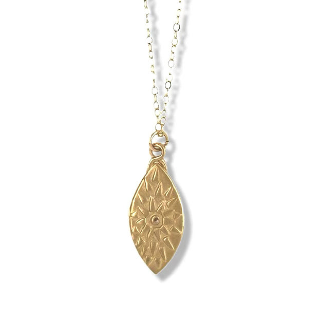 Gold double sided print  Necklace By Keely Smith Jewelry Designs