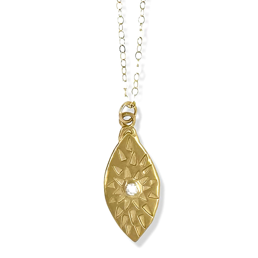 Gold double sided print Necklace By Keely Smith Jewelry Designs