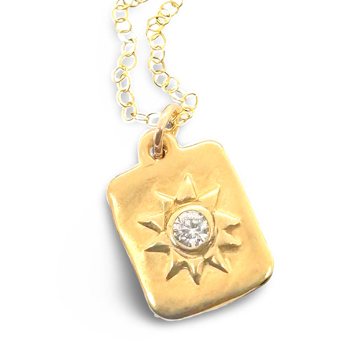READY TO SHIP - ASH DOG TAG NECKLACE IN GOLD