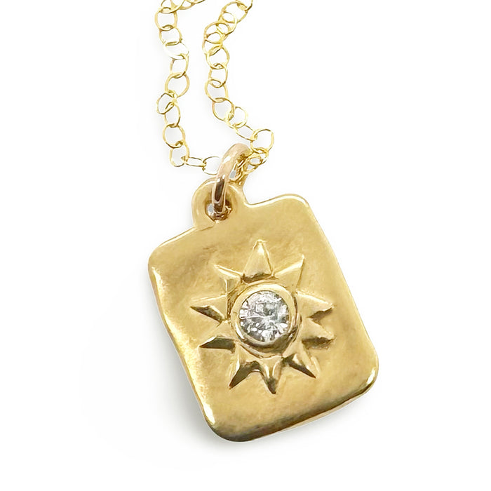 ASH DOG TAG NECKLACE IN GOLD
