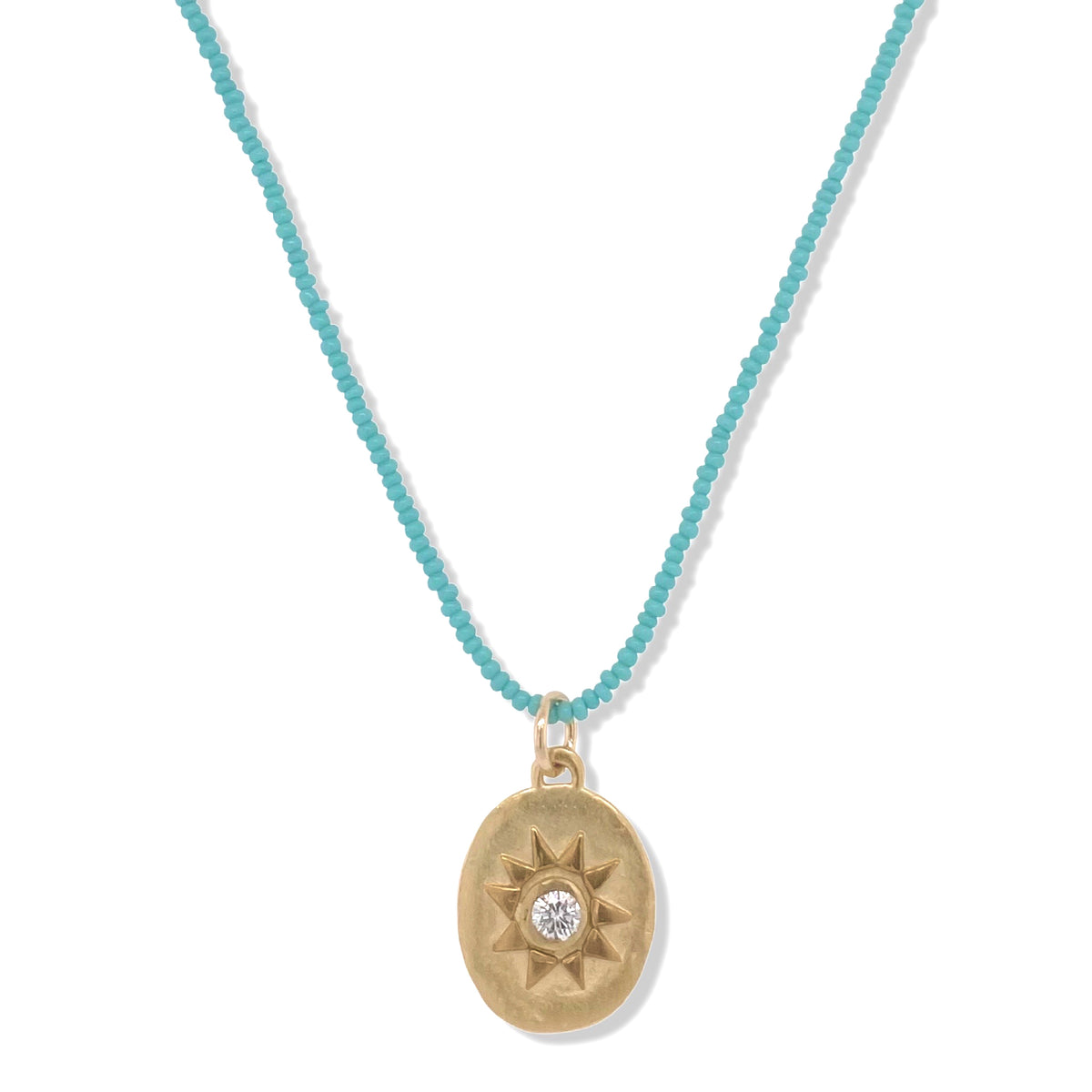 Selena Necklace in Gold on Turquoise beads | Keely Smith Jewelry | Nantucket