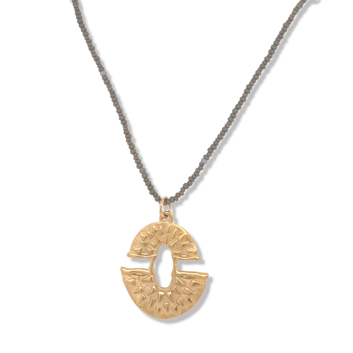 Orion Necklace in Gold on Tiny Charcoal Beads © | Keely Smith Jewelry| Nantucket